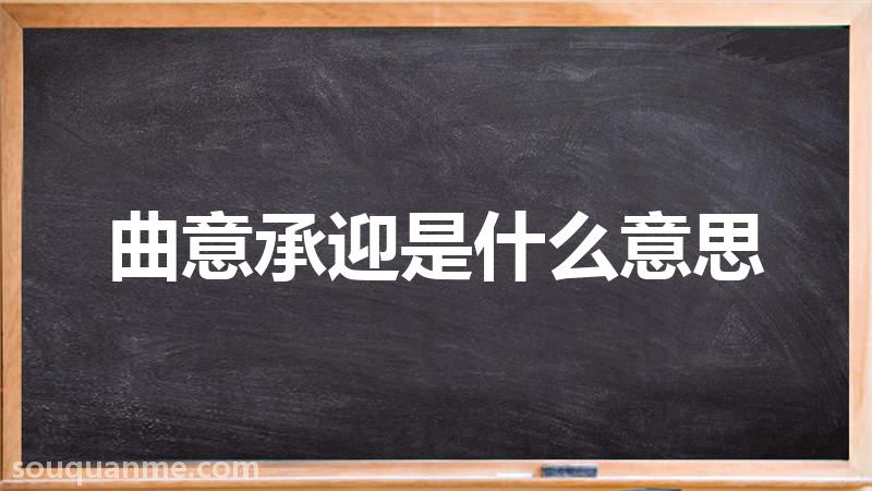 曲意承迎是什么意思 曲意承迎的拼音 曲意承迎的成语解释